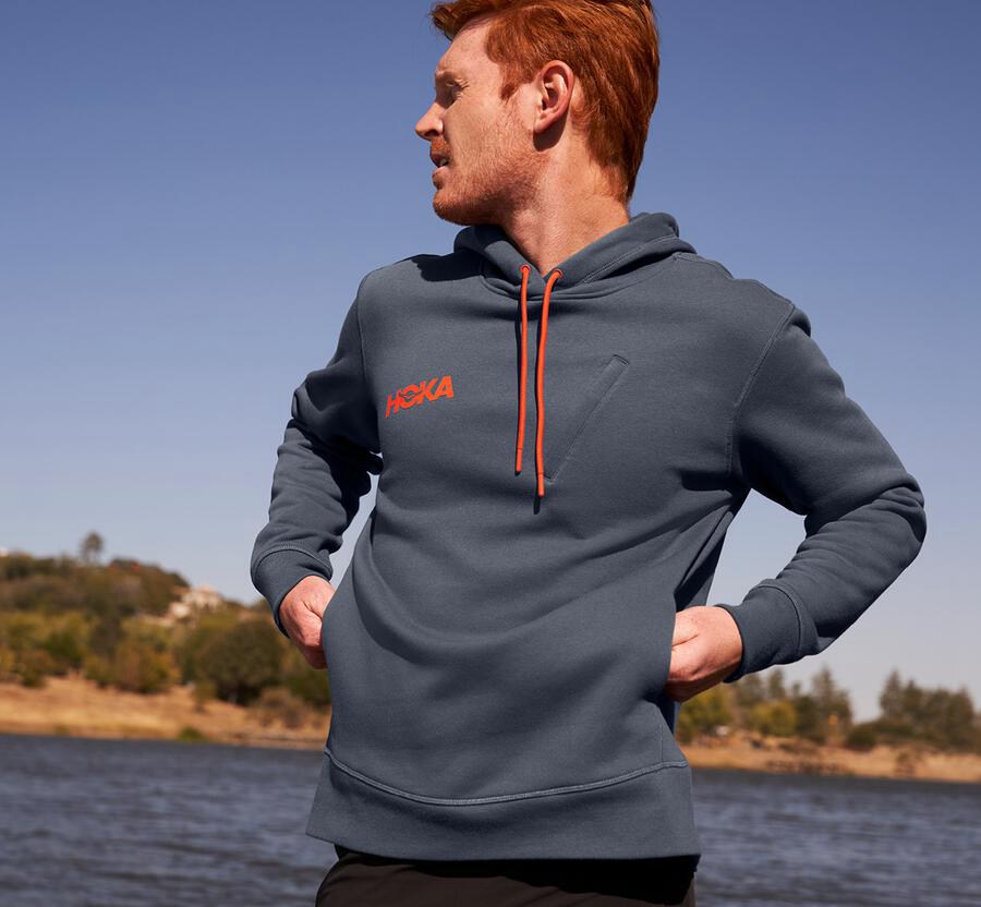 Hoka One One Mens Hoodie - Performance - Blue - KBUI16325